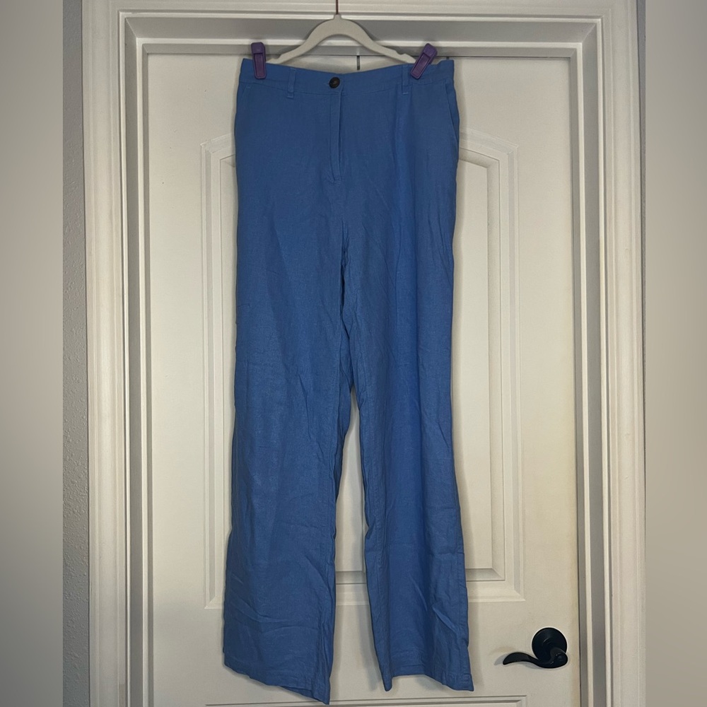 Love Tree Sky Blue Linen Pants